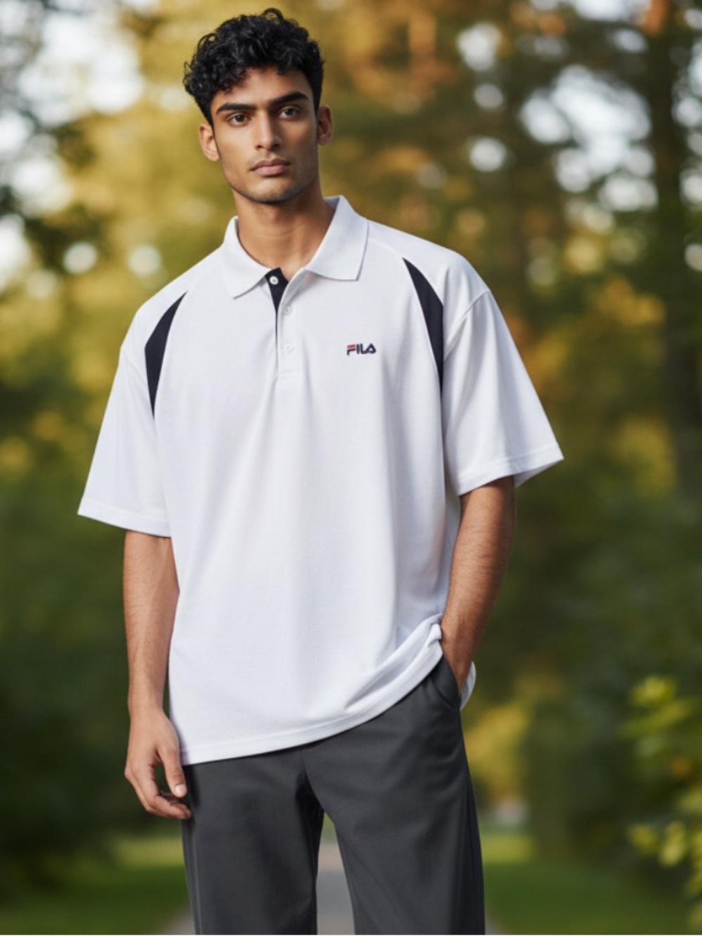 Fila men's shirt XL white with black accents